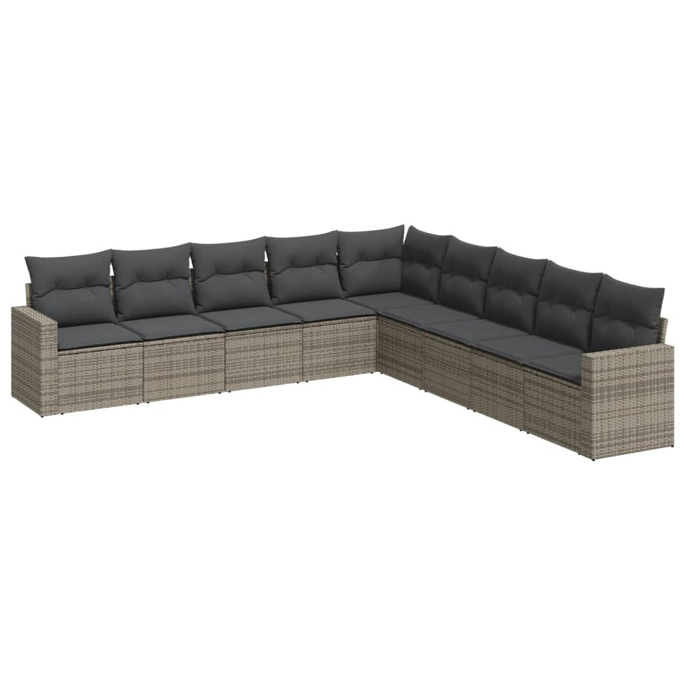 Set Canapele De Grădină, 9 Piese, Cu Perne, , Poliratan