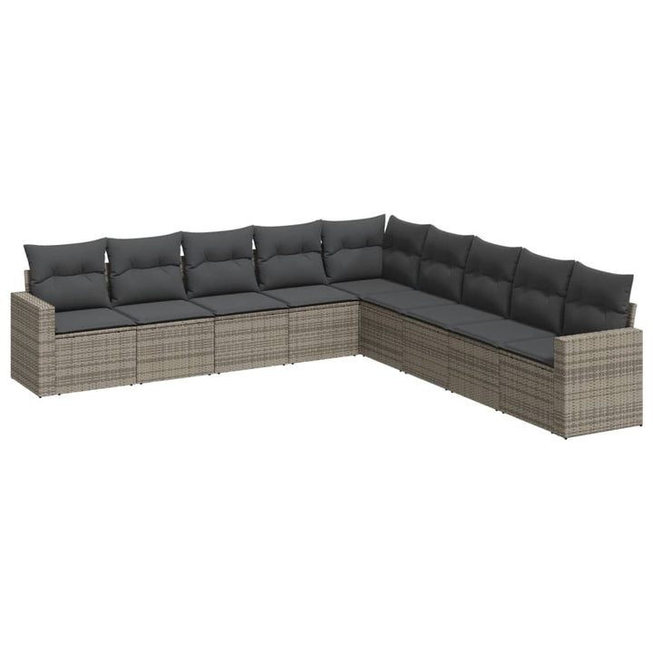 Set Canapele De Grădină, 9 Piese, Cu Perne, , Poliratan