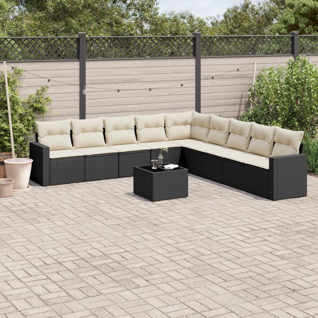 Set Canapele De Grădină, 9 Piese, Cu Perne, , Poliratan