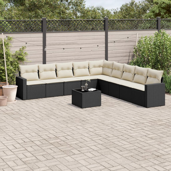 Set Canapele De Grădină, 9 Piese, Cu Perne, , Poliratan