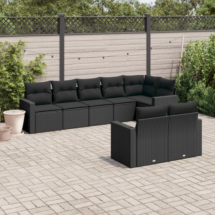 Set Canapele De Grădină, 8 Piese, Cu Perne, Bej, Poliratan