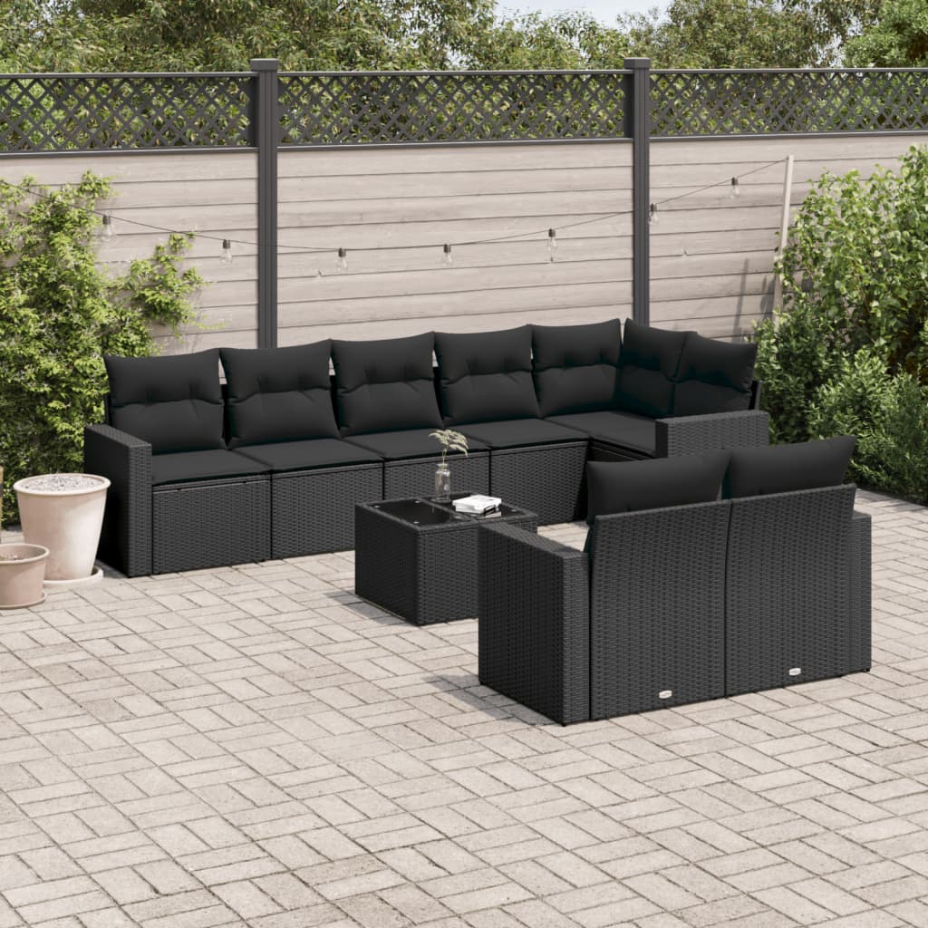Set Canapele De Grădină, 8 Piese, Cu Perne, Bej, Poliratan