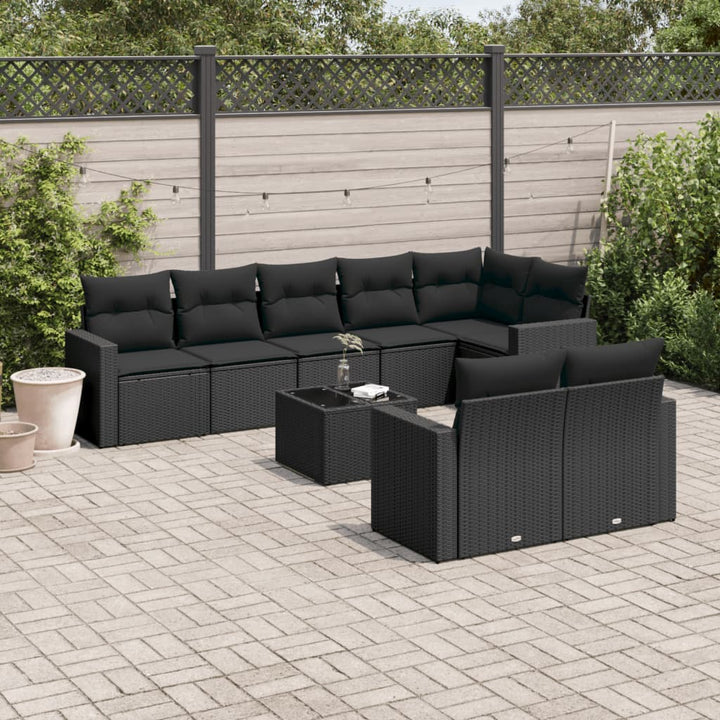 Set Canapele De Grădină, 8 Piese, Cu Perne, Bej, Poliratan