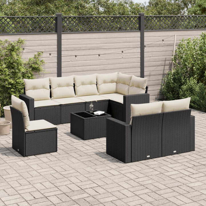 Set Canapele De Grădină, 8 Piese, Cu Perne, Bej, Poliratan