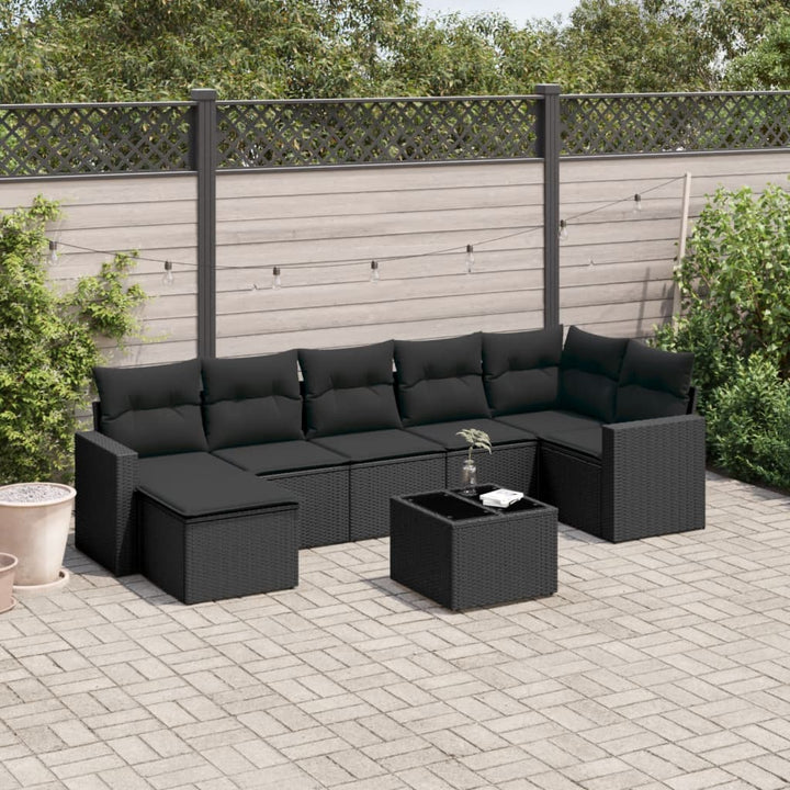 Set Canapele De Grădină, 7 Piese, Cu Perne, Bej, Poliratan