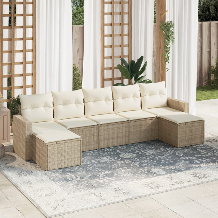 Set Mobilier De Grădină Cu Perne, 8 Piese Poliratan