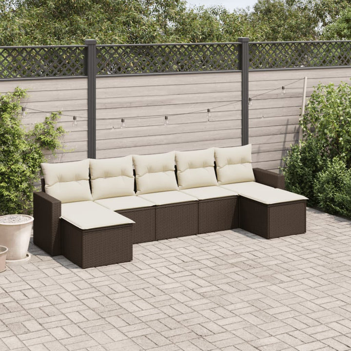 Set Mobilier De Grădină Cu Perne, 8 Piese Poliratan