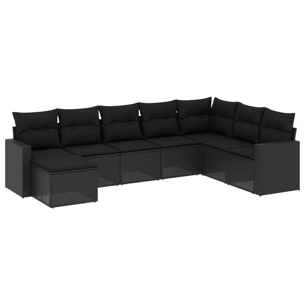 Set Mobilier De Grădină Cu Perne, 8 Piese, , Poliratan