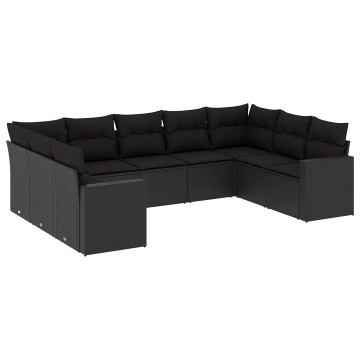 Set Mobilier De Grădină Cu Perne, 9 Piese, , Poliratan