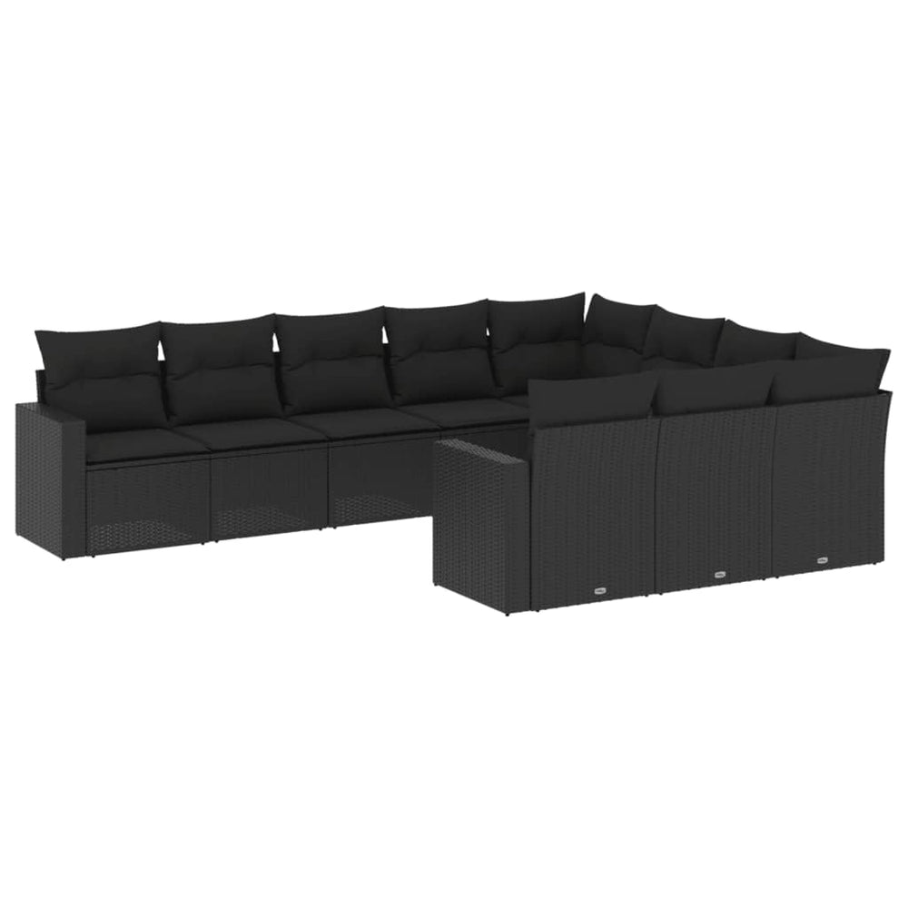 Set Canapele De Grădină Cu Perne, 10 Piese, , Poliratan