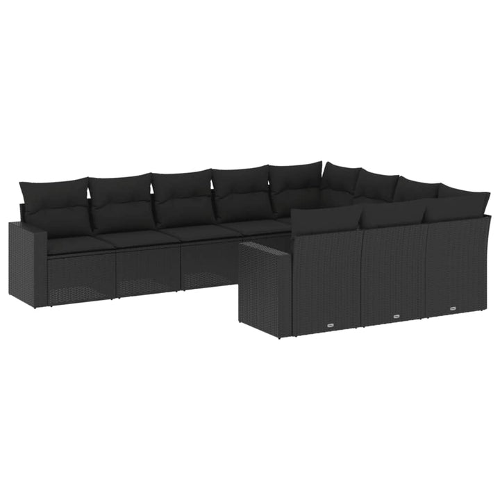 Set Canapele De Grădină Cu Perne, 10 Piese, , Poliratan