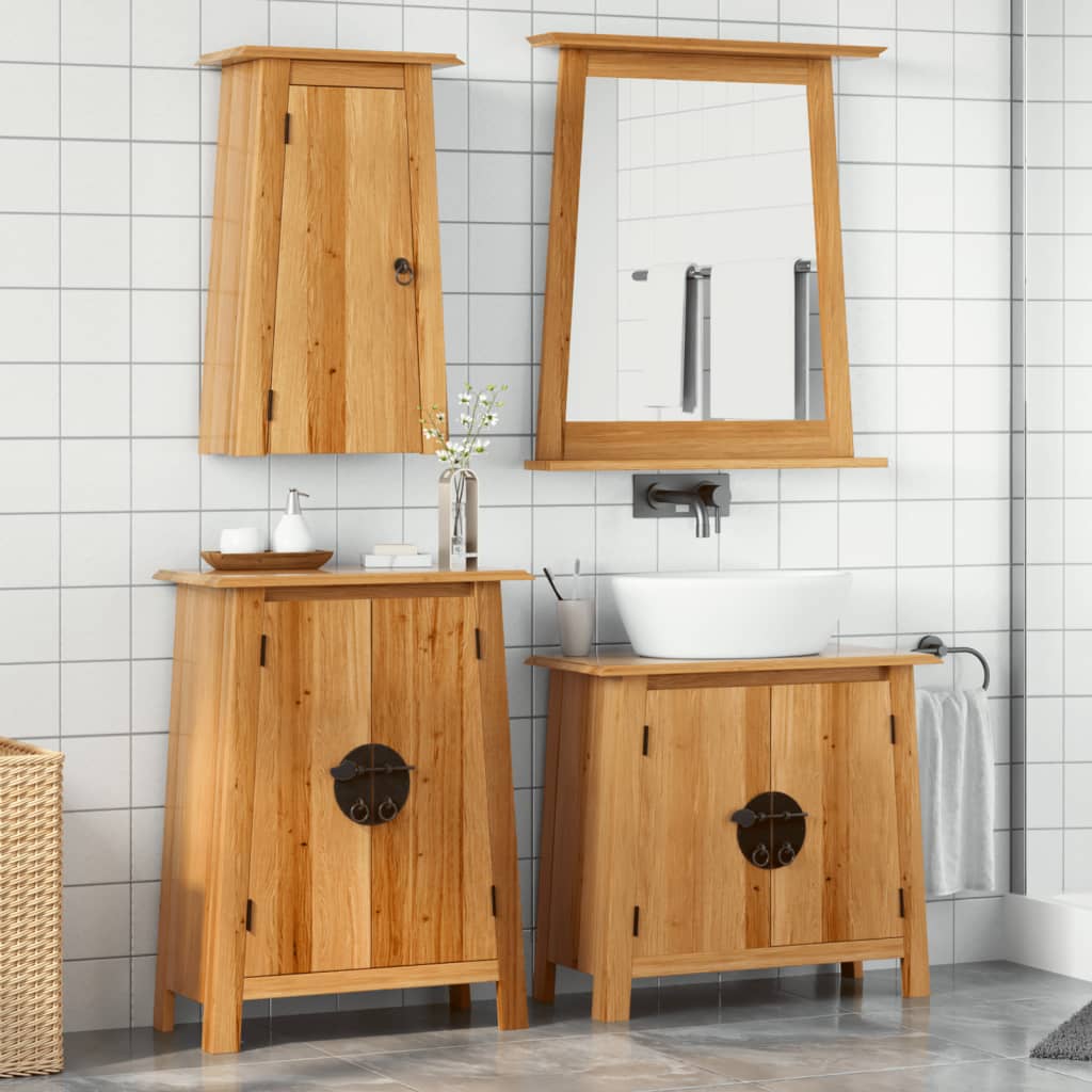 Set De Baie, 5 Piese, Lemn Masiv De Pin