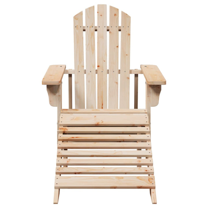 Scaun Adirondack Cu Taburet, Lemn Masiv De Brad