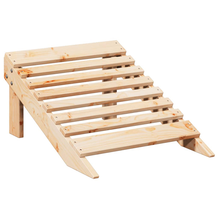 Scaun Adirondack Cu Taburet, Lemn Masiv De Brad