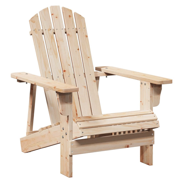 Scaun Adirondack Cu Taburet, Lemn Masiv De Brad