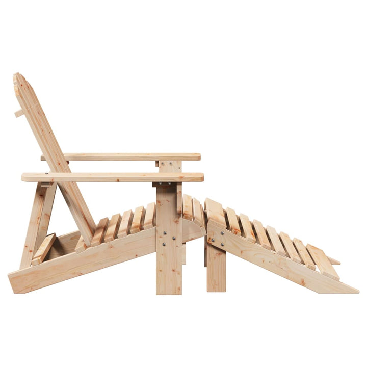 Scaun Adirondack Cu Taburet, Lemn Masiv De Brad