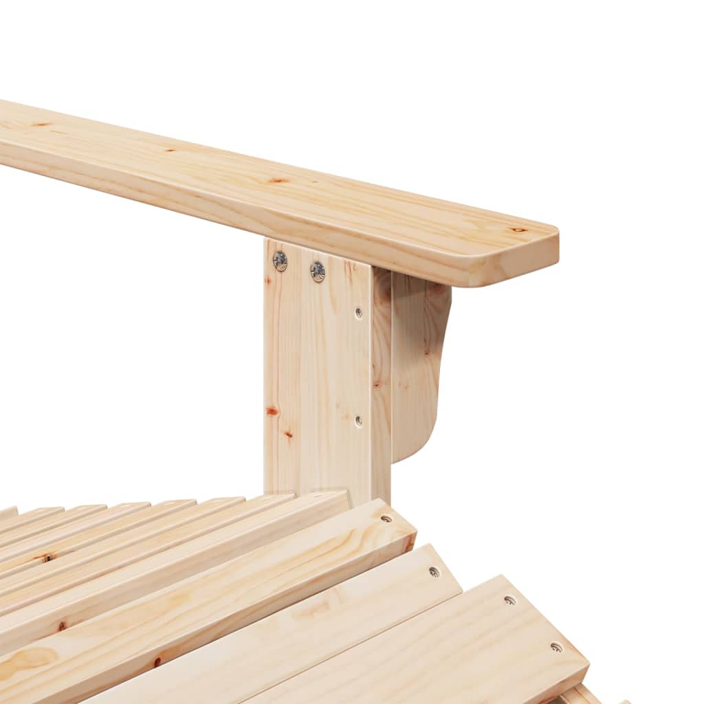 Scaun Adirondack Cu Taburet, Lemn Masiv De Brad