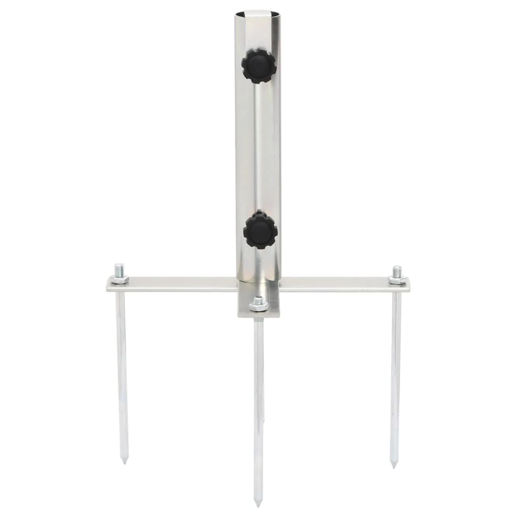 Suport De Umbrelă Cu Țăruși De Sol, Argintiu, Ø32-38 Mm, Oțel
