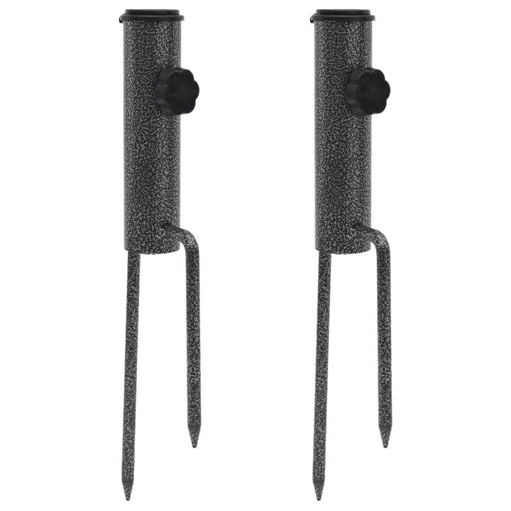 Suporturi De Umbrelă Cu Țăruși, 2 Buc. 9X35 Cm Oțel Galvanizat