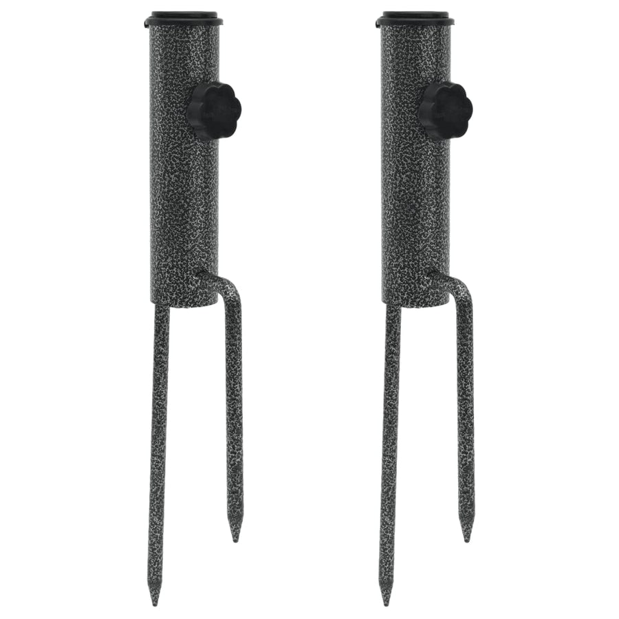 Suporturi De Umbrelă Cu Țăruși, 2 Buc. 9X35 Cm Oțel Galvanizat