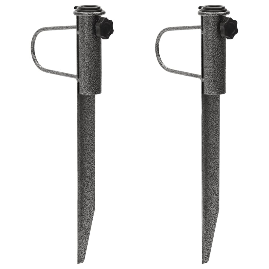 Suporturi De Umbrelă Cu Țăruși, 2 Buc. 19X42 Cm Oțel Galvanizat