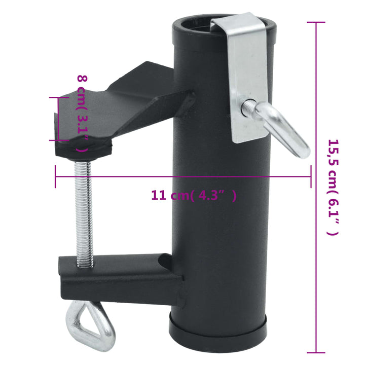 Cleme Umbrelă Pentru Balcon, 2 Buc., 25-38 Mm, Oțel