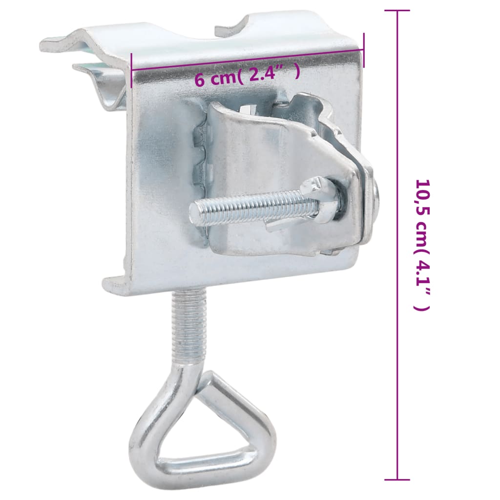 Cleme Umbrelă Pentru Balcon, 2 Buc., 32 Mm, Oțel Galvanizat