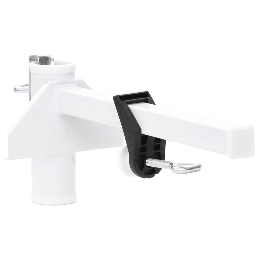 Clemă De Umbrelă Pentru Balcon, Alb, 38 Mm, Oțel