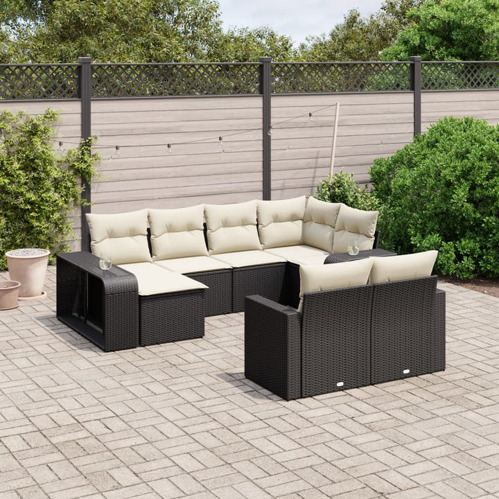 Set Mobilier De Grădină Cu Perne, 10 Piese, , Poliratan