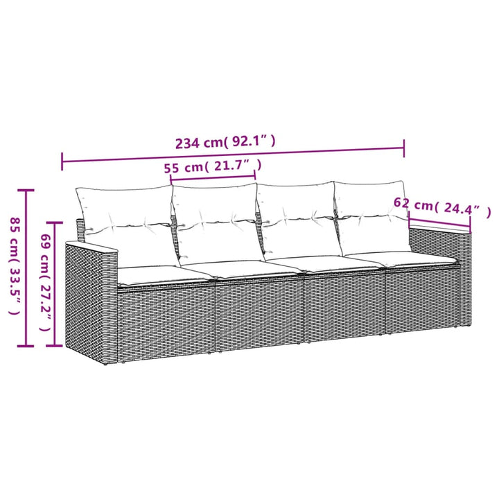 Set Canapele De Grădină, 4 Piese, Cu Perne, , Poliratan