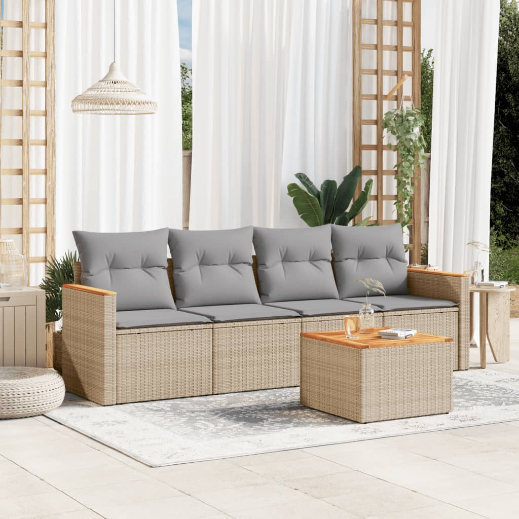 Set Canapele De Grădină, 4 Piese, Cu Perne, , Poliratan