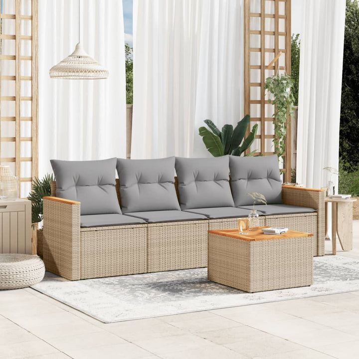 Set Canapele De Grădină, 4 Piese, Cu Perne, , Poliratan