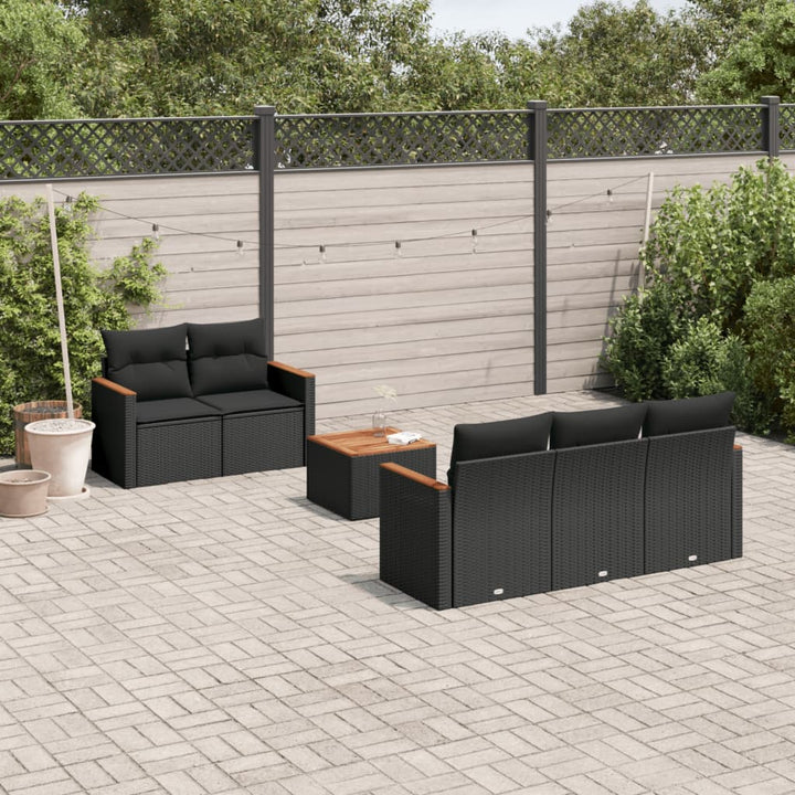 Set Mobilier Grădină Cu Perne, 6 Piese, , Poliratan