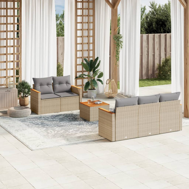 Set Mobilier Grădină Cu Perne, 6 Piese, , Poliratan