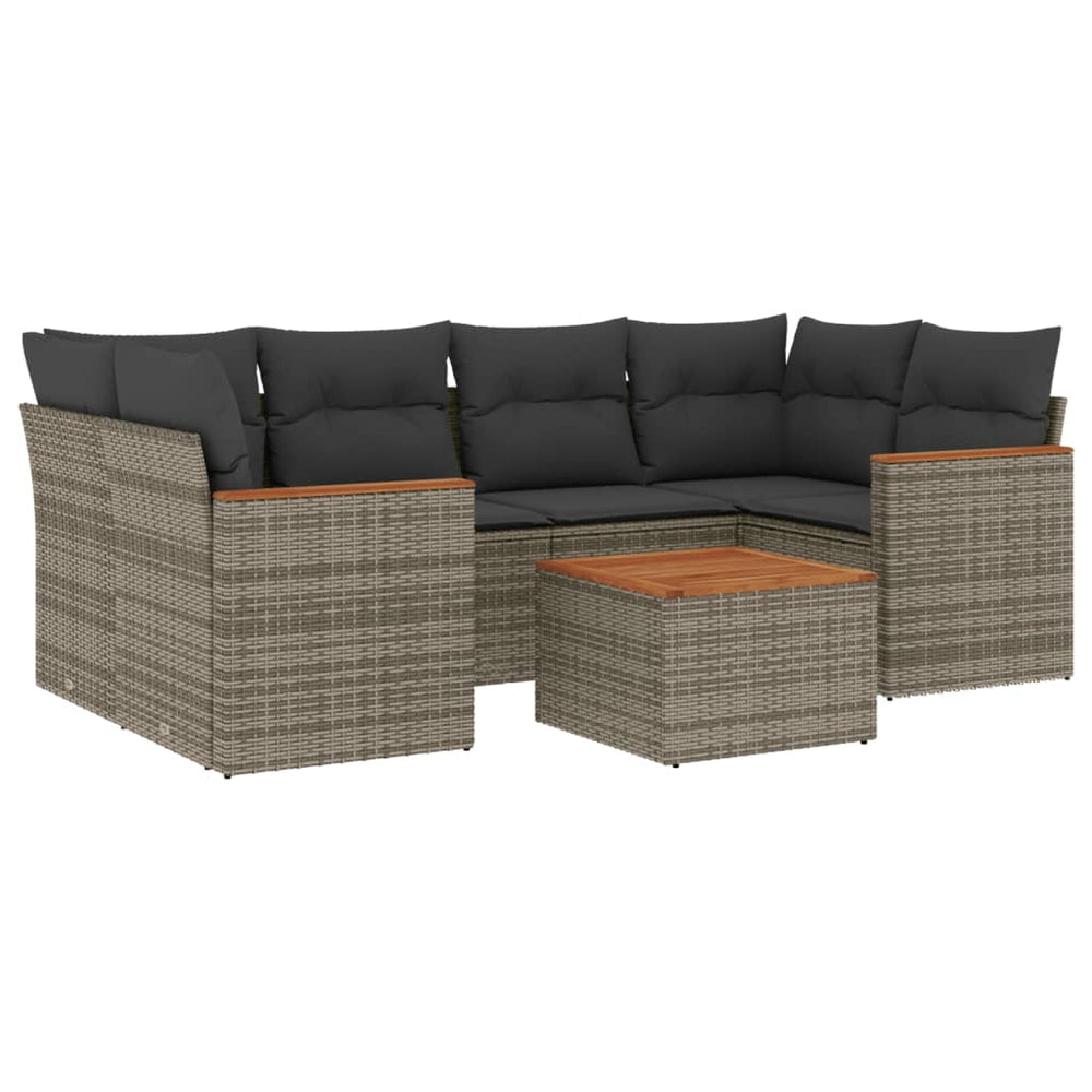 Set Canapele De Grădină, 7 Piese, Cu Perne, , Poliratan