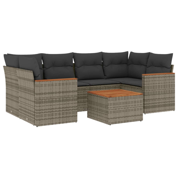 Set Canapele De Grădină, 7 Piese, Cu Perne, , Poliratan