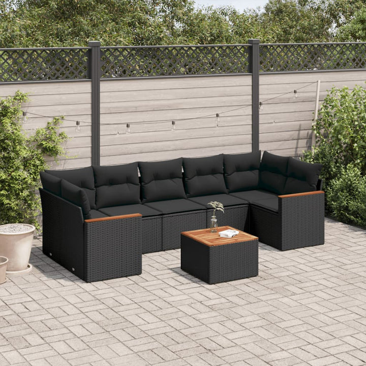 Set Canapele De Grădină Cu Perne, 8 Piese, , Poliratan