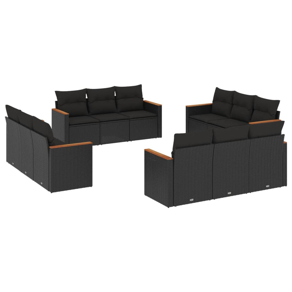 Set Canapele De Grădină, 12 Piese, Cu Perne, , Poliratan