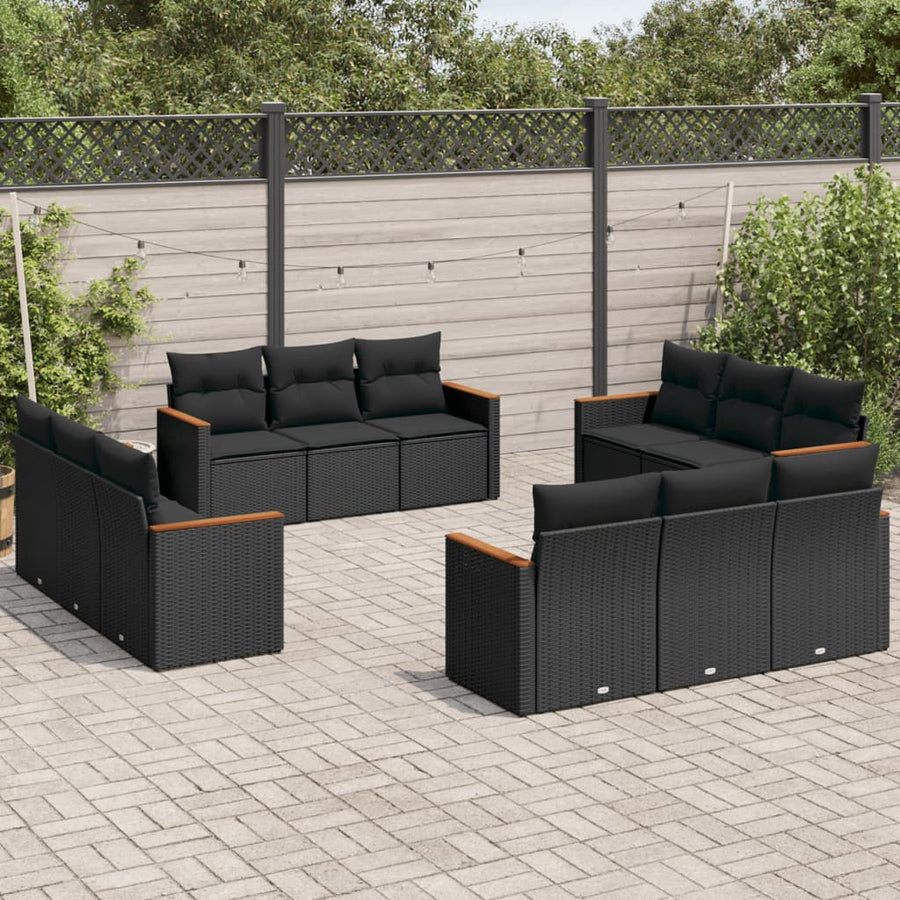 Set Canapele De Grădină, 12 Piese, Cu Perne, , Poliratan