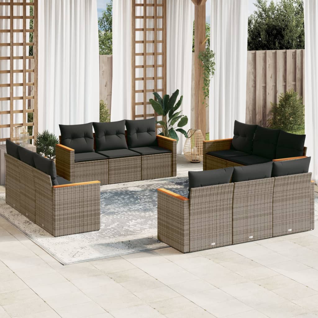 Set Canapele De Grădină, 12 Piese, Cu Perne, , Poliratan