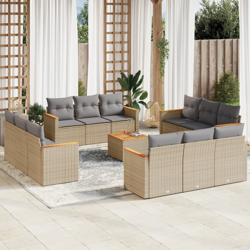Set Canapele De Grădină, 12 Piese, Cu Perne, , Poliratan