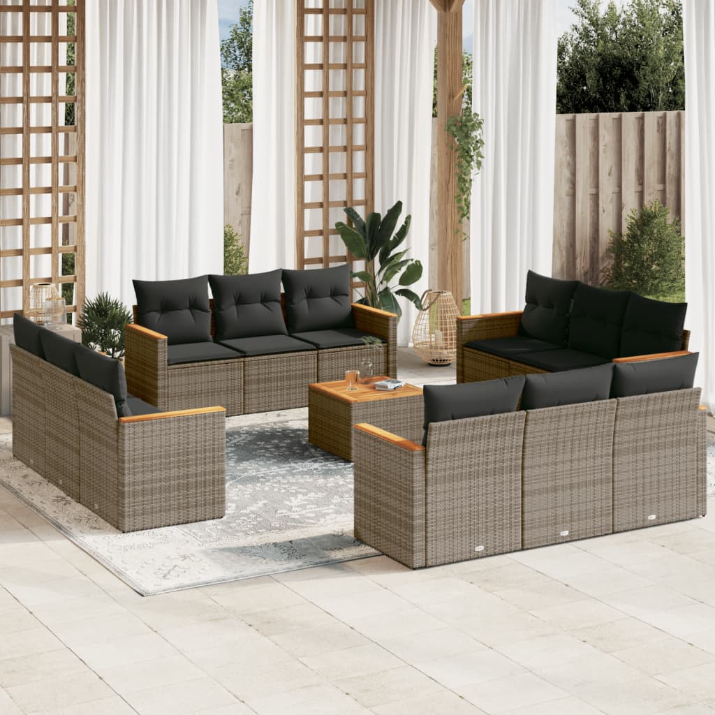 Set Canapele De Grădină, 12 Piese, Cu Perne, , Poliratan