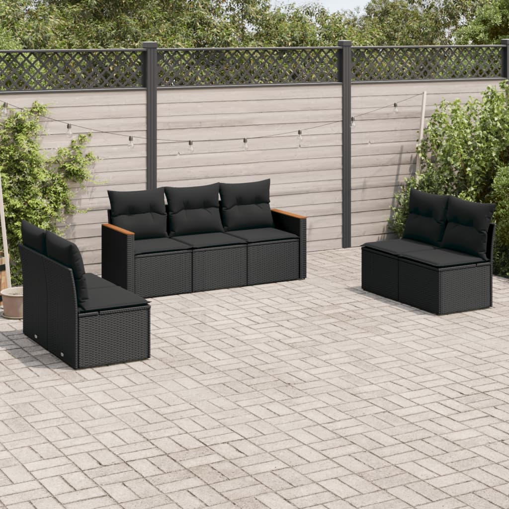 Set Mobilier De Grădină Cu Perne, 8 Piese, , Poliratan