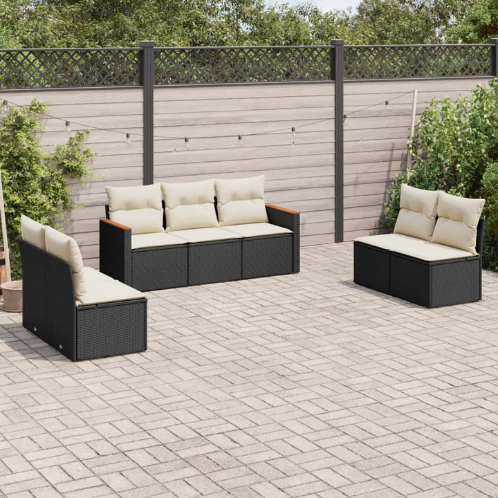 Set Mobilier De Grădină Cu Perne, 8 Piese, , Poliratan