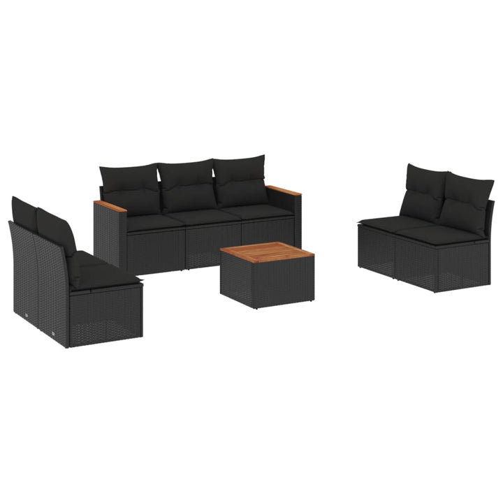 Set Mobilier De Grădină Cu Perne, 8 Piese, , Poliratan