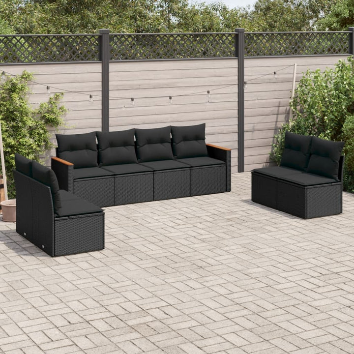 Set Mobilier De Grădină Cu Perne, 9 Piese, , Poliratan