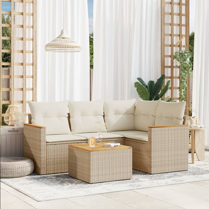 Set Mobilier De Grădină Cu Perne, 4 Piese, Negru, Poliratan