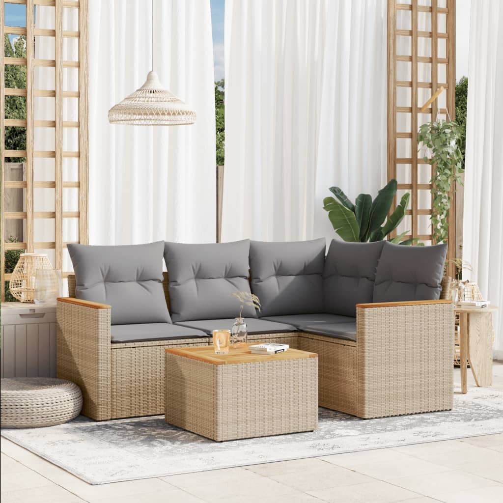 Set Mobilier De Grădină Cu Perne, 4 Piese, Negru, Poliratan