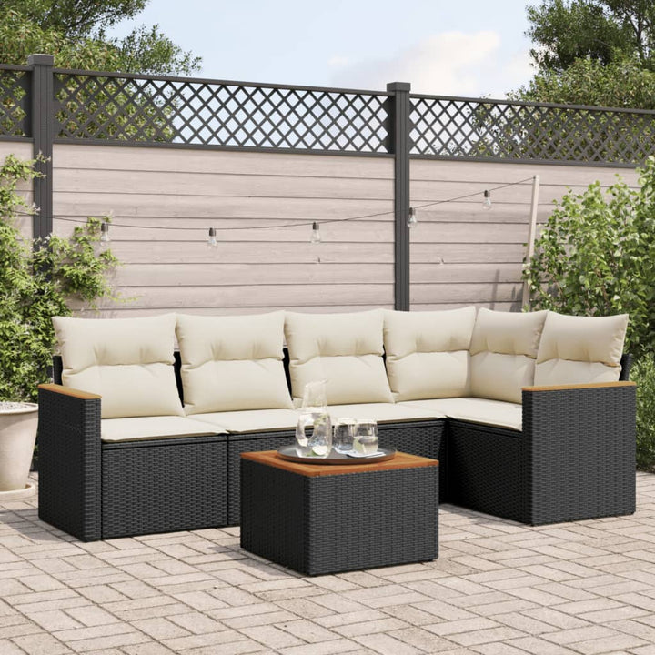 Set Canapele De Grădină, 5 Piese, Cu Perne, Bej, Poliratan