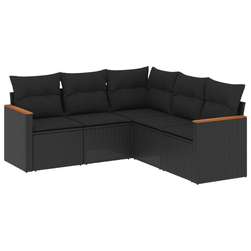 Set Mobilier De Grădină Cu Perne, 5 Piese, , Poliratan